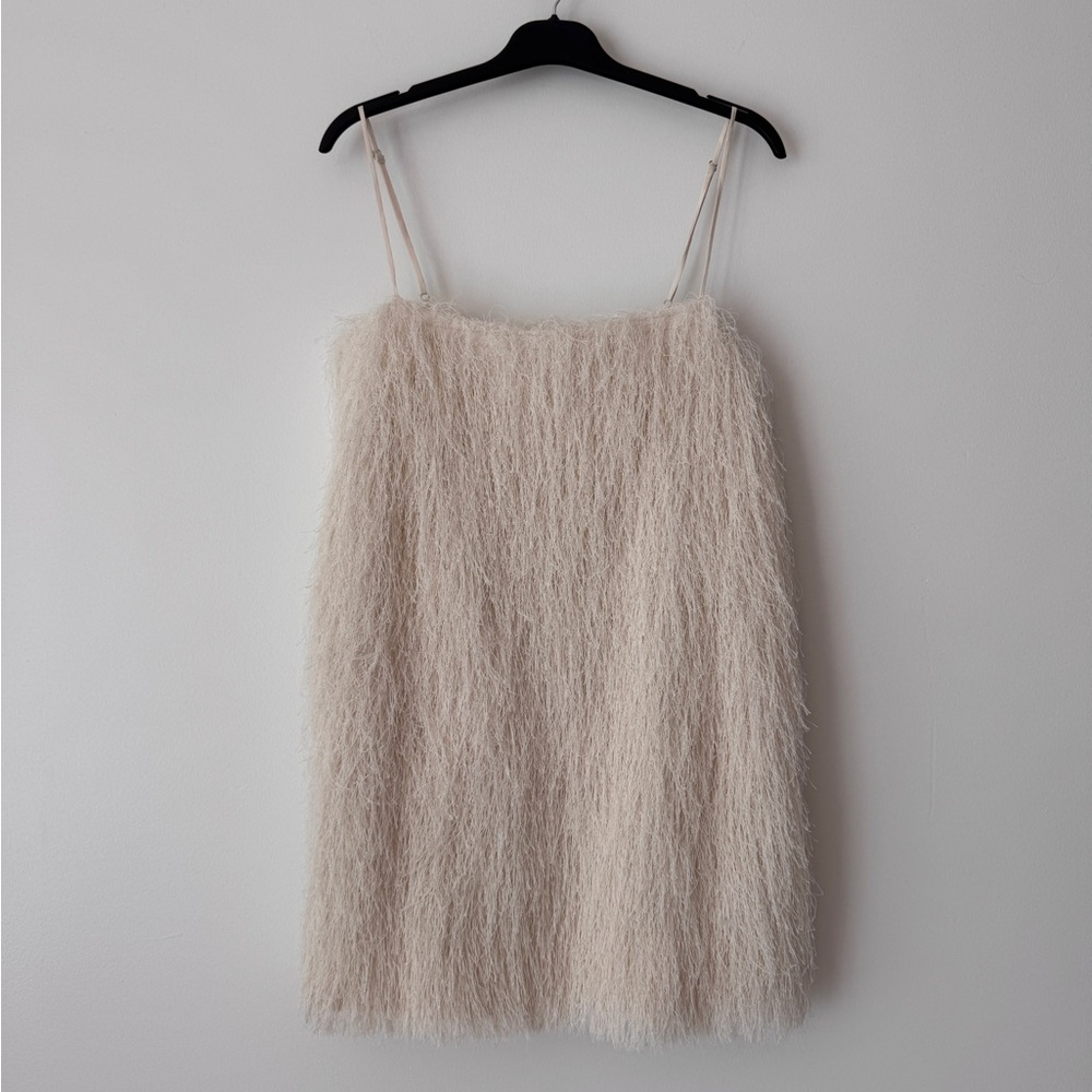 Reformation Alisha Fringe Dress Tassel in White US 6